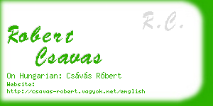 robert csavas business card